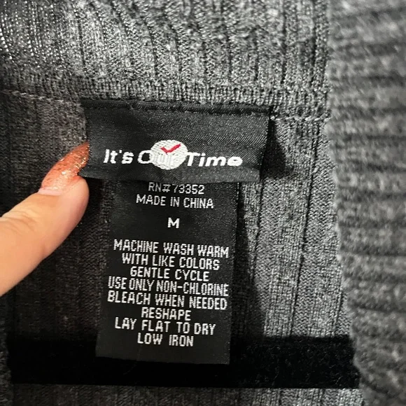 It's Our Time Charcoal Cowl Neck Sweater - Picture 2 of 4